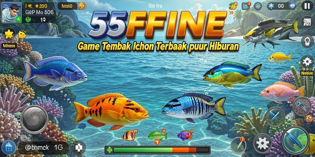 Screenshot gameplay 55FIVE yang menampilkan aksi seru Tembak Ikan.