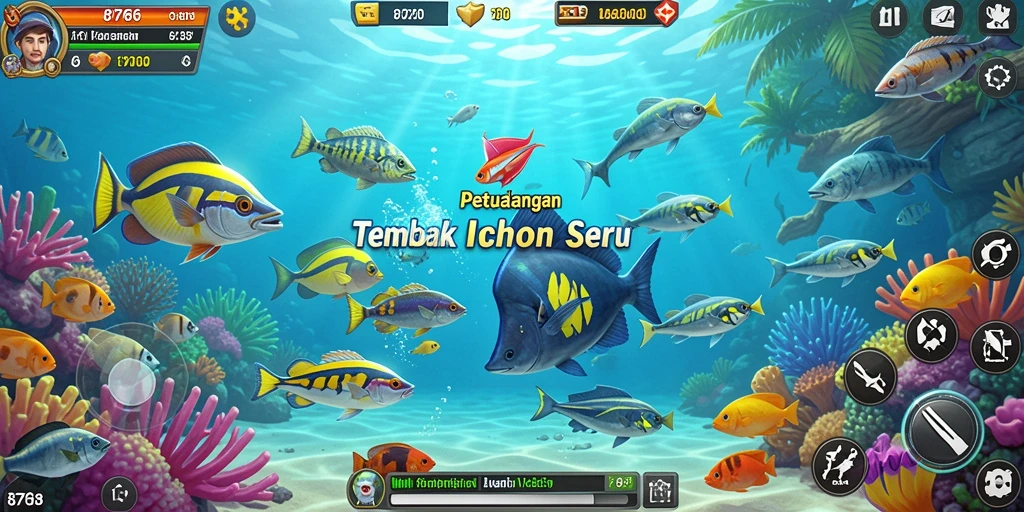 Tampilan menarik dari gameplay <strong>8768</strong> yang penuh aksi Tembak Ikan.