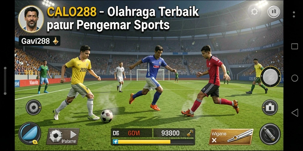Screenshot gameplay <strong>CALO288</strong> yang menampilkan aksi olahraga yang mendebarkan.