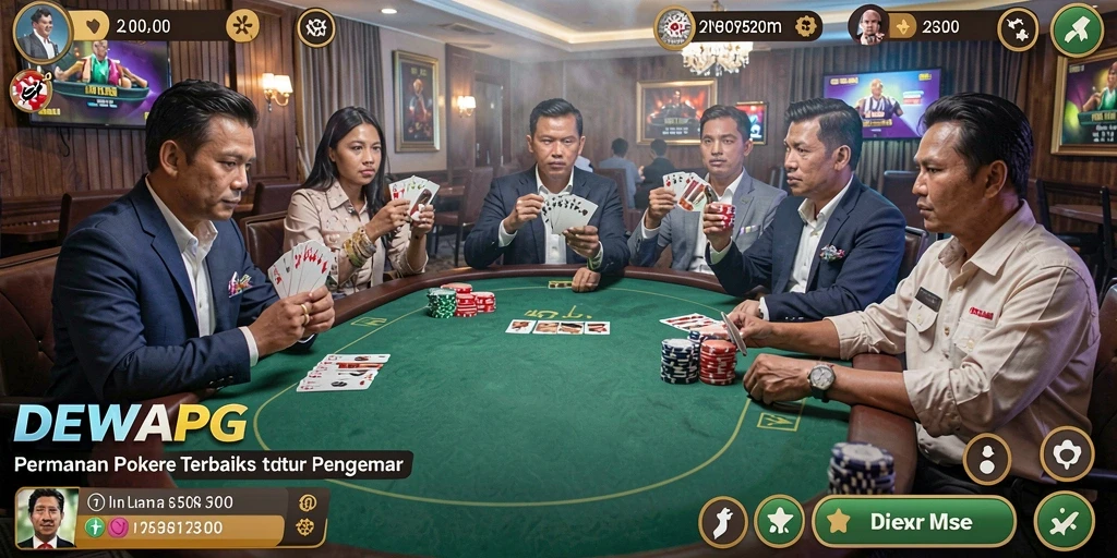 Tampilan menarik dari gameplay Poker di DEWAPG.