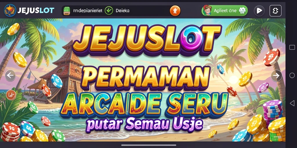 Screenshot gameplay JEJUSLOT menampilkan gulungan slot yang penuh warna.