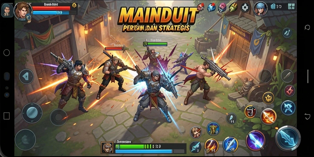 Tangkapan layar gameplay MAINDUIT menampilkan pertarungan yang intens dan karakter yang keren.