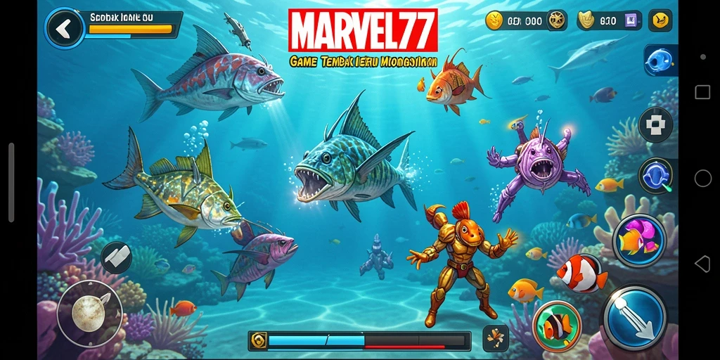 Tampilan gameplay <strong>MARVEL77</strong> yang seru dalam berburu ikan.