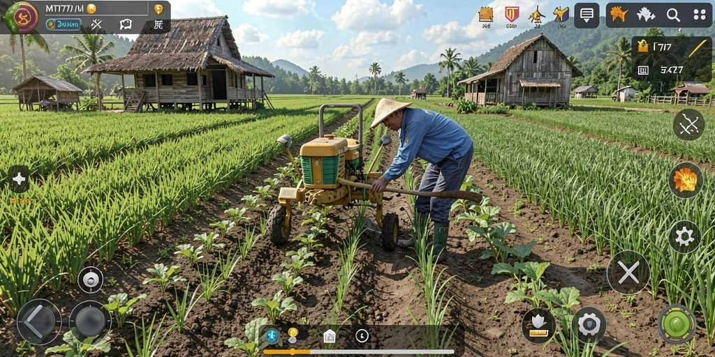 Screenshot gameplay MT777 dengan aktivitas pertanian yang menarik.