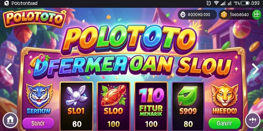 Screenshot POLOTOTO menunjukkan gameplay slot yang seru dengan grafik menawan.