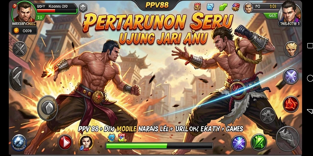 Tampilan seru dari gameplay pertarungan PPV88 dengan karakter dinamis.
