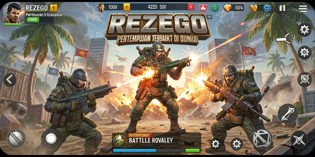 Screenshot dari gameplay pertempuran seru di REZEGO.