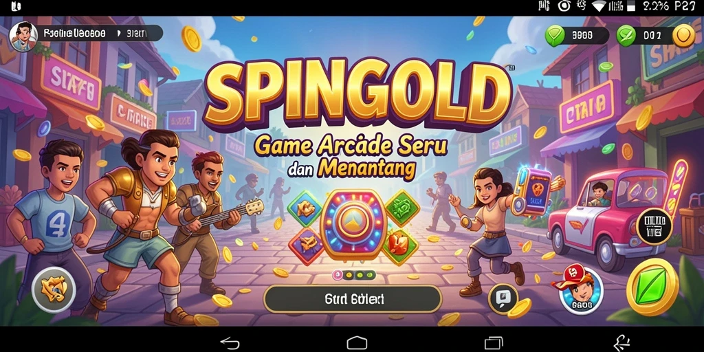 Tampilan gameplay menarik dan seru dari SPINGOLD dengan grafis menawan.