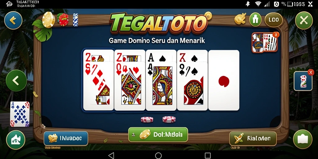 Tampilan menarik dari gameplay Domino TEGALTOTO.